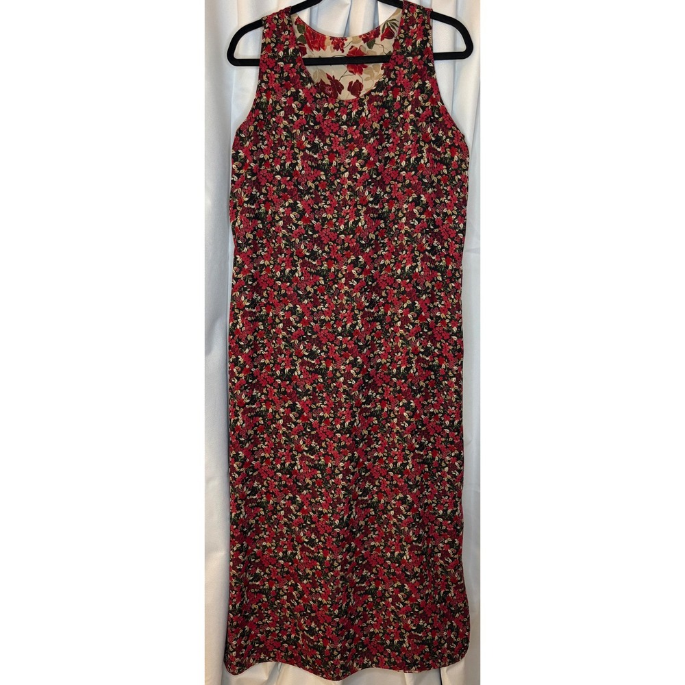 Vintage 90s Y2K Studio Ease Reversible Floral Maxi Dress Sleeveless Grunge Boho